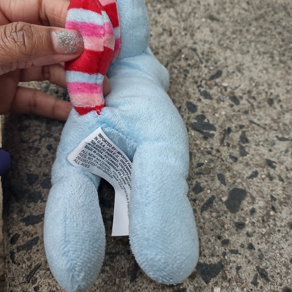 ✓Baby Pony unicorn Horse plush Greenbriar Baby blue with Candy Striped Mane - Picture 6 of 14